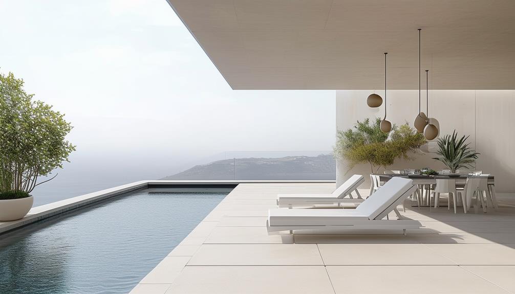 minimalist pool patio decor